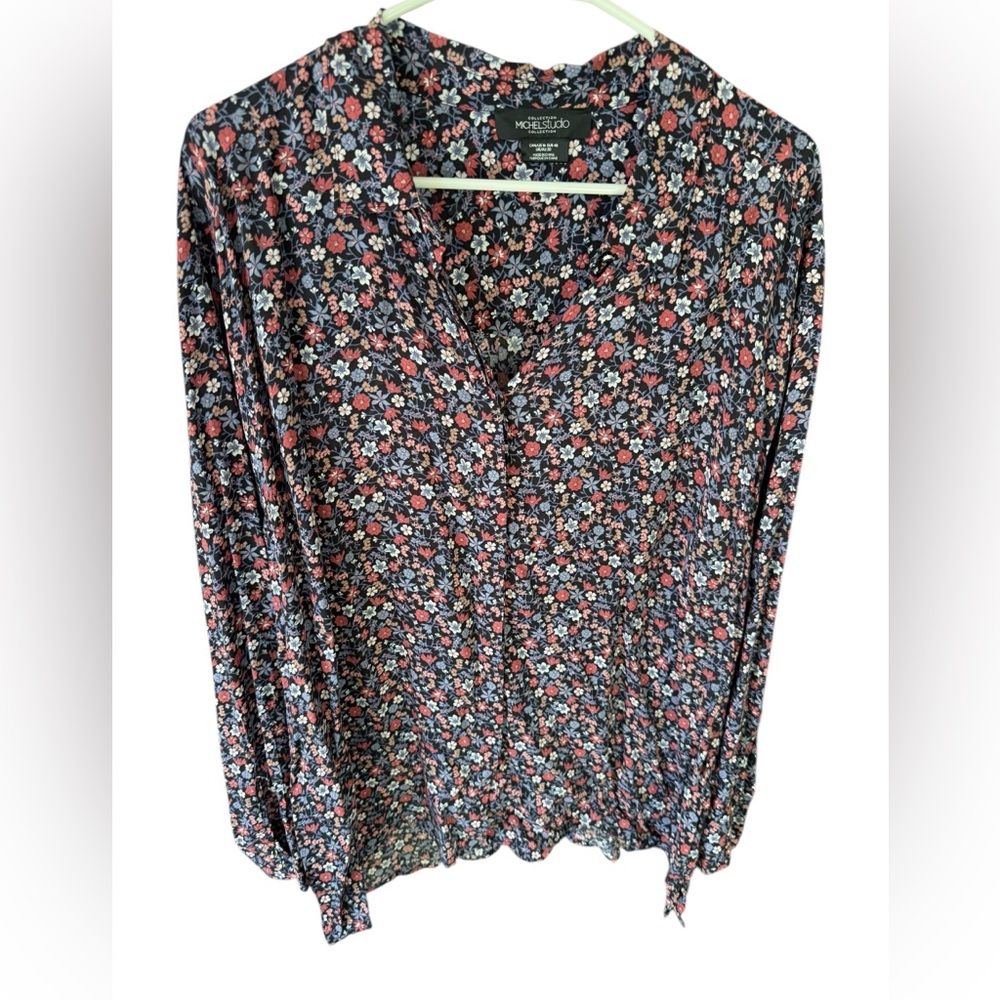 MichelStudio Long Sleeve Button Blouse Size 16